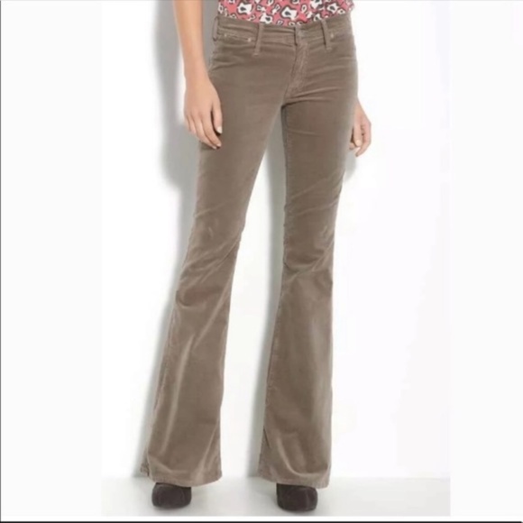 Mother The Curfew Velvet Low Rise Flare Pants Size 28 - Picture 1 of 13